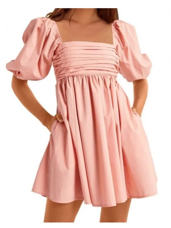 Abercrombie & Fitch Dresses & Skirts - Abercrombie & Fitch Emerson Puff Sleeve Mini Dress Sz Small Tall Pink Coquette